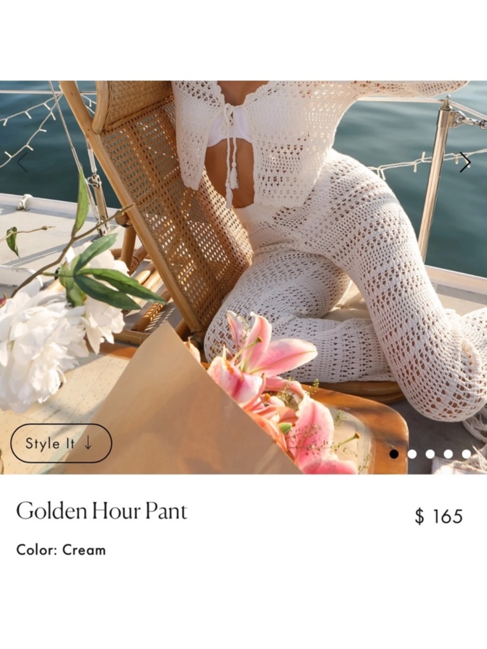 l*space Cream Crochet Golden Hour Pant